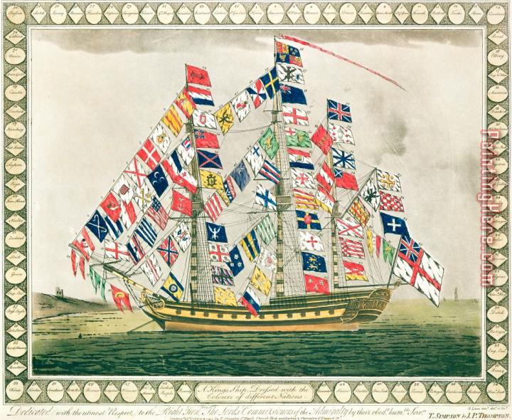 English School A King S Ship Dressed With The Colours Of Different Nations 6th October 1794